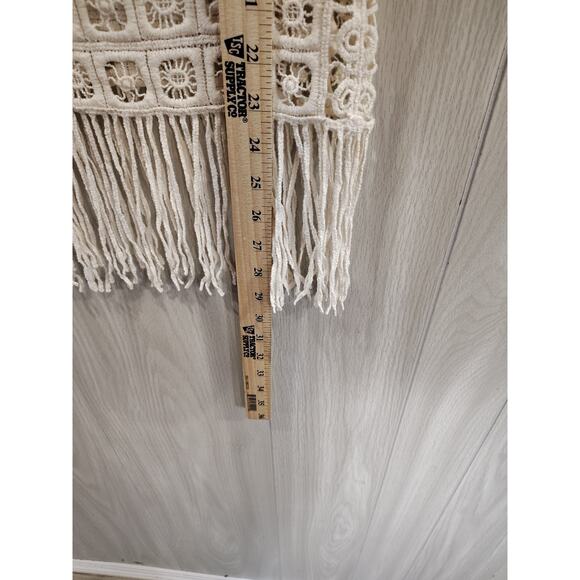 Women's New Mix Crochet Top Size Tall Large Beige Festival Beach - Picture 5 of 6